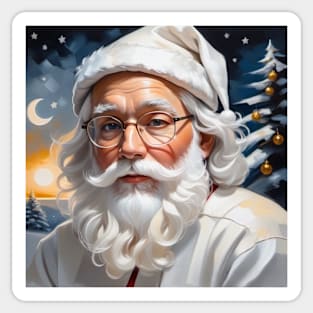 Christmas Wall Art White Santa Claus Sticker